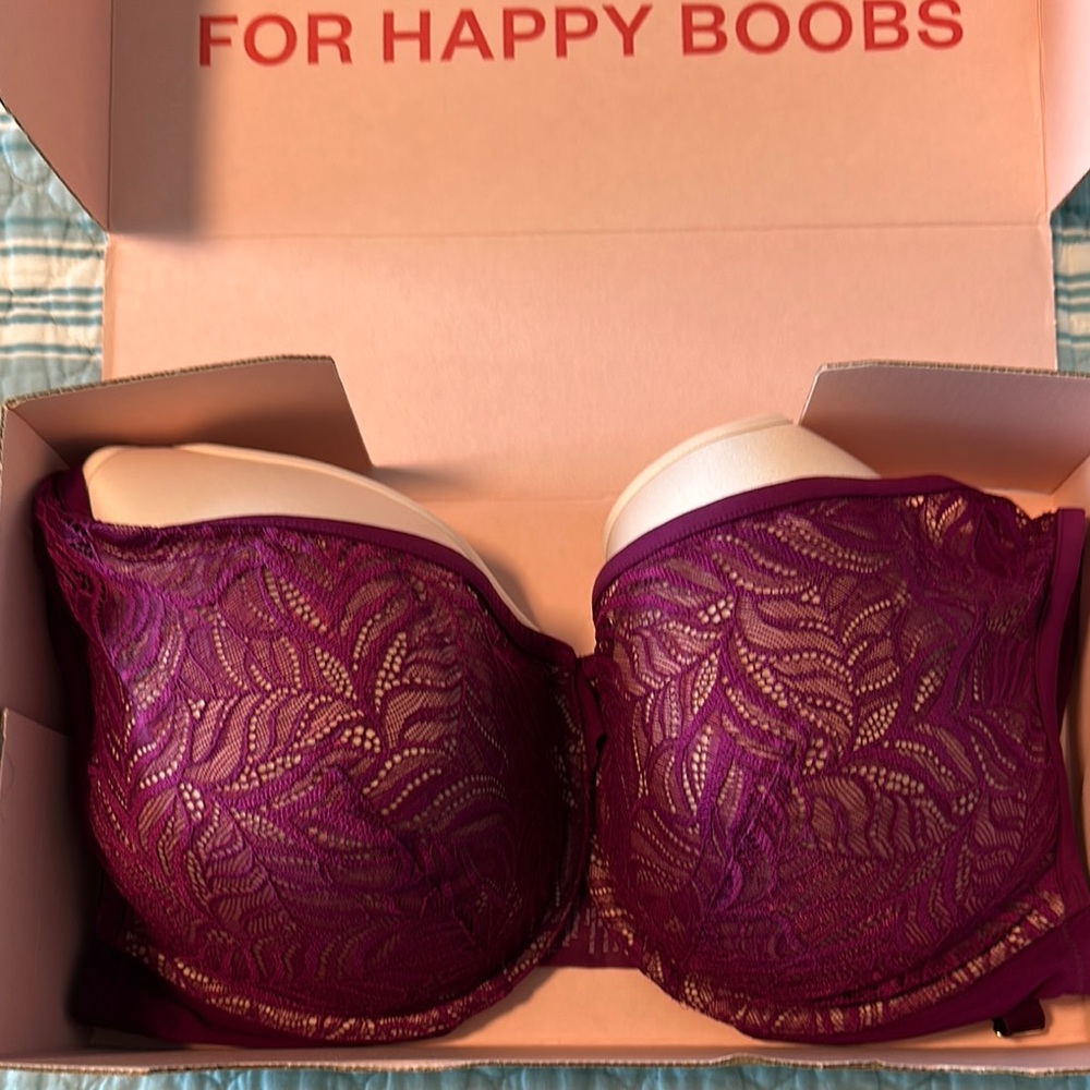 ThirdLove Rich Purple Lace Bra and Third Love Soft Satin Bra New without tags